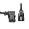 cf2a893dc19642cd678f3ba3943e3db6 Tripp Lite series Computer Power Cord, NEMA 5-15P to Right-Angle C13 - 10A, 125V, 18 AWG, 10 ft. (3.05 m), Black