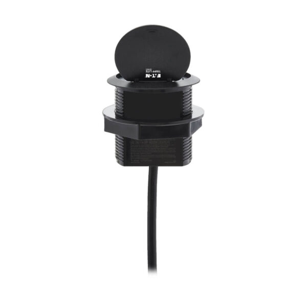 cf42478d16c86bc2b126eb67ff4859f7 Tripp Lite series Protect It! In-Desktop Power Grommet - NEMA 5-15P, 2x USB-A Charging, Surge Protection, 10 ft. Cord, Antimicrobial, Black