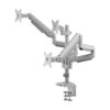 Tripp Lite series Triple-Display Gas-Spring Flex-Arm Desktop Clamp and Grommet for 17” to 30” Flat-Screen Displays - USB and Audio Ports, Aluminum