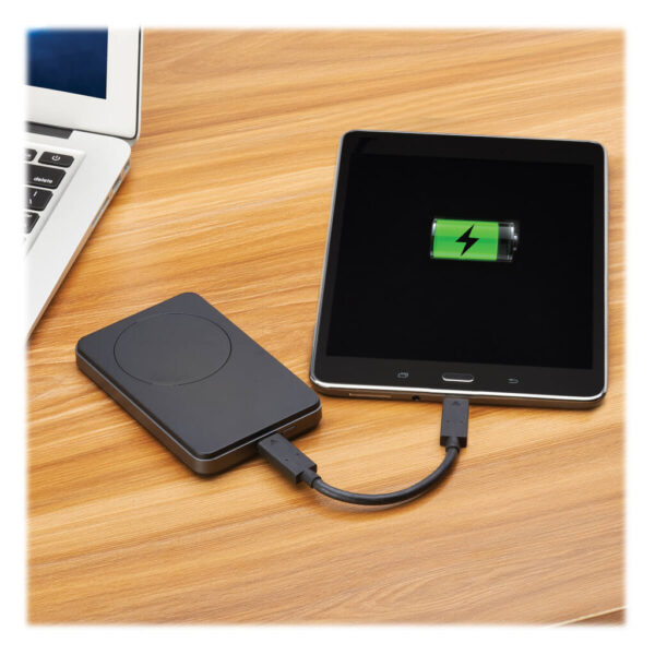 cfb2087a8a517dd9c7f486b3d191b9df Tripp Lite series Portable Wireless Magnetic Charging Power Bank for iPhone 16/15/14/13/12, USB-C Output, 18W, 4000mAh, Lithium-Ion, Black