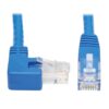 Tripp Lite series Right-Angle Cat6 Gigabit Molded UTP Ethernet Cable (RJ45 Right-Angle M to RJ45 M), Blue, 20 ft. (6.09 m)
