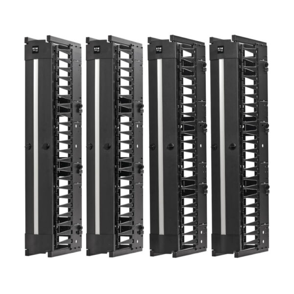 d09eb9c62241409ada22c8424226f43c Tripp Lite series High-Capacity Vertical Cable Manager - Deep Double Finger Duct with Cover, Double Sided, 6 in. Wide, Black, 7 ft. (2.2 m)