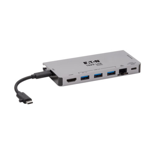 Tripp Lite series USB-C Dock - 4K HDMI, USB 3.x (5Gbps), USB-A/C Hub Ports, GbE, Memory Card, 100W PD Charging, Detachable Cord