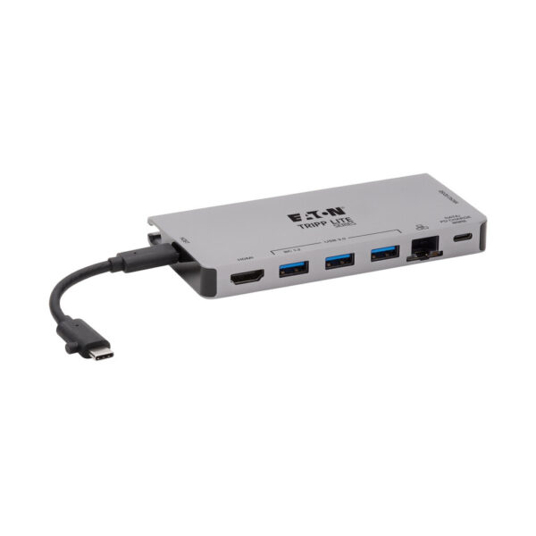 Tripp Lite series USB-C Dock - 4K HDMI, USB 3.x (5Gbps), USB-A/C Hub Ports, GbE, Memory Card, 100W PD Charging, Detachable Cord