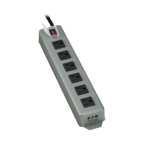 Tripp Lite series Industrial Power Strip, 6 Right-Angle Outlets, 15 ft. (4.6 m) Cord, Mounting Tabs