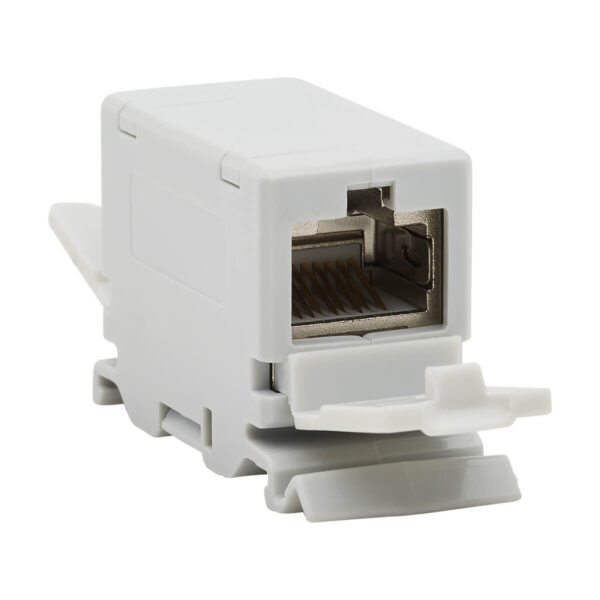 Tripp Lite series Cat6a Shielded In-Line DIN-Rail Mountable Snap-In Coupler (RJ45 F/F), TAA