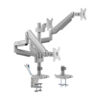 Tripp Lite series Triple-Display Gas-Spring Flex-Arm Desktop Clamp and Grommet for 17” to 30” Flat-Screen Displays - USB and Audio Ports, Aluminum