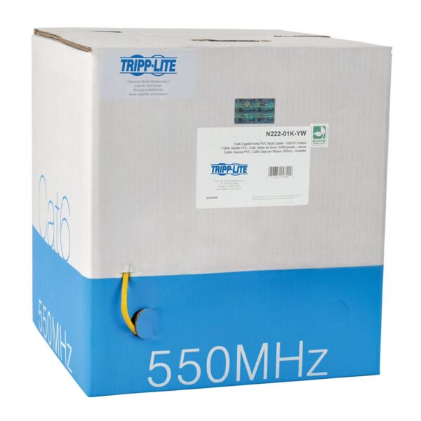 d1b2117d7d9df036c6917d54ed1a5992 Tripp Lite series Cat6 Gigabit Solid Core UTP PVC Bulk Ethernet Cable, Yellow, 1000 ft. (304.8 m), TAA