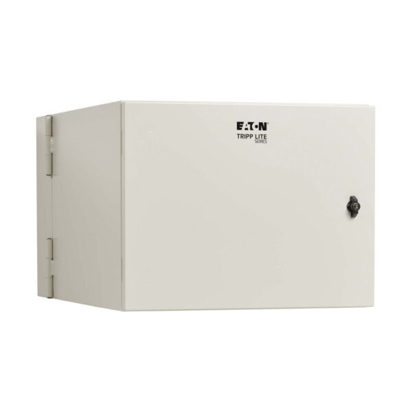 Tripp Lite series SmartRack Industrial Enclosure with Lock - NEMA 4, Wall Mount, Metal Construction, Hinged Back, 32 in. Depth, 9U, Gray
