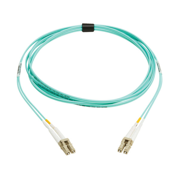 d1d603e9d84e348788b06a2d3ebeaa7a Tripp Lite series 10Gb/40Gb/100Gb Duplex Multimode 50/125 OM4 LSZH Fiber Patch Cable (LC/LC), Aqua, 3M (9.8 ft.), TAA