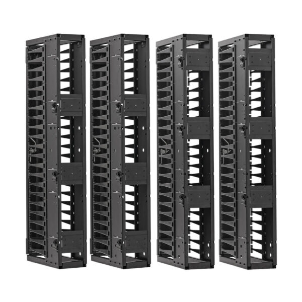 d1ded29bd4c42ff688f9c5b045997c96 Tripp Lite series High-Capacity Vertical Cable Manager - Deep Double Finger Duct with Cover, Double Sided, 6 in. Wide, Black, 7 ft. (2.2 m)