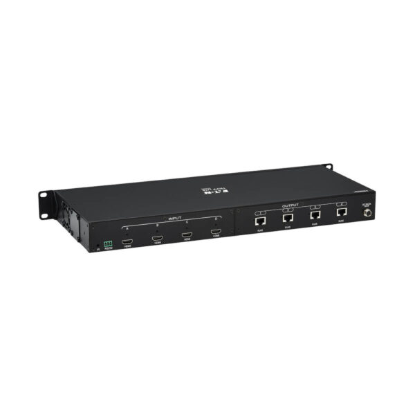 Tripp Lite series 4x4 HDMI over Cat6 Matrix Switch Kit, Switch/4x Pigtail Receivers - 4K 60 Hz, HDR, 4:4:4, PoC, 230 ft. (70.1 m), TAA