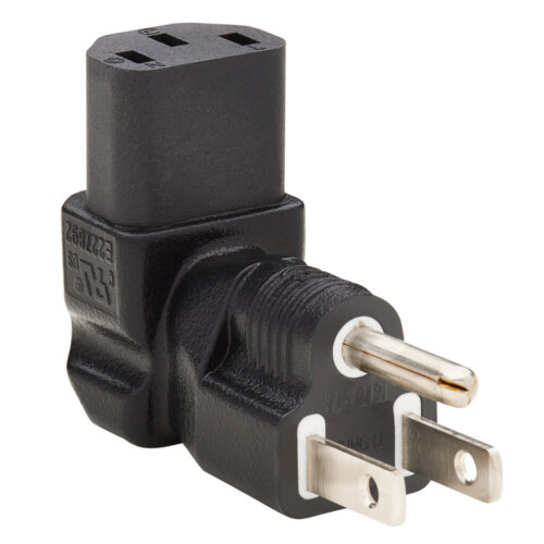 Tripp Lite series Computer Power Cord Adapter, NEMA 5-15P to Down Angle C13 - 10A, 125V, Black