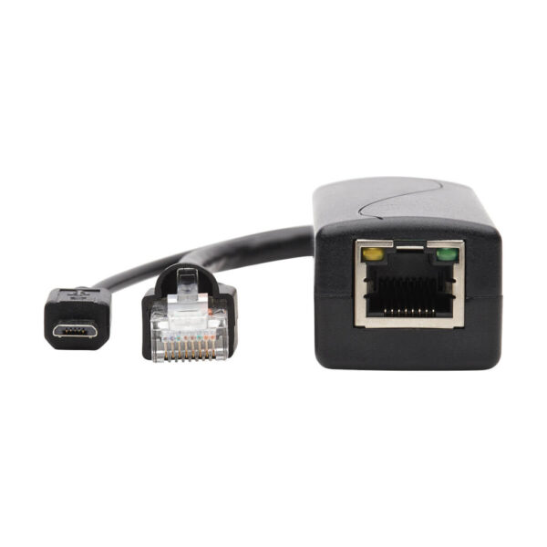 d2f40e062ac0619e01d8129ec271b3a5 Tripp Lite series PoE to USB Micro-B and RJ45 Active Splitter - 802.af, 48V to 5V 1A, Up to 328.08 ft. (100 m)