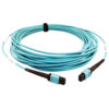 d342bee244ebcb500904507390db109d Tripp Lite series 400G Multimode 50/125 OM4 Plenum-Rated Fiber Optic Cable, 24F MTP/MPO-PC (F/F), Aqua, 10 m