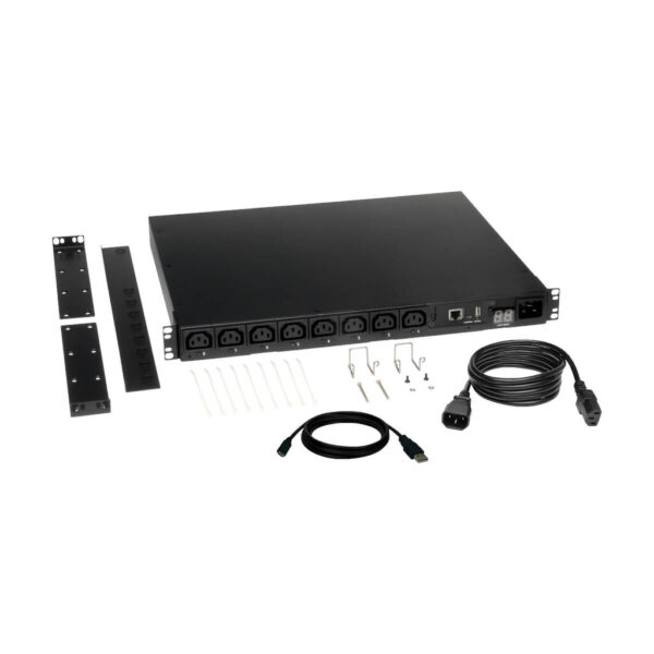 d34cfa99f8e8296f01486ed591fee750 Eaton 2.5kW Single-Phase 208/230V Switched PDU - LX Platform, 8 C13 Outlets, C14 Input 2m Cord, 1U Rack-Mount, TAA