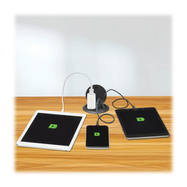 d368d7ad1830a29257e5b47e1ae38e13 Tripp Lite series Protect It! In-Desktop Power Grommet - NEMA 5-15P, 2x USB-A Charging, Surge Protection, 10 ft. Cord, Antimicrobial, Black