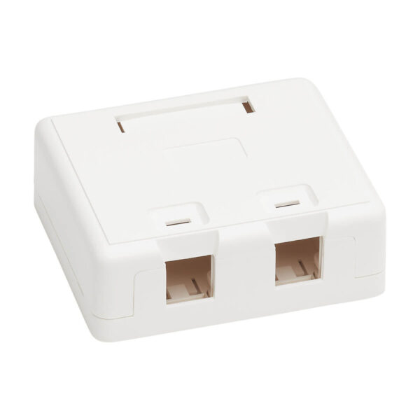 Tripp Lite series Surface-Mount Box for Keystone Jacks - 2 Ports, White, TAA