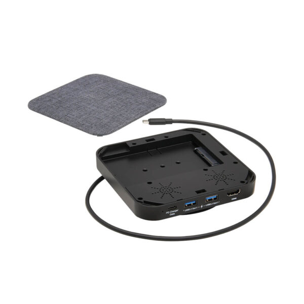 d3705ffc00c2171c3527979339894548 Tripp Lite series USB-C Dock with Optional Internal Hard Drive, 4K HDMI, USB 3.x (5Gbps), USB-A/USB-C Hub, SATA III, 100W PD Charging, Gray