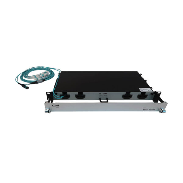 Tripp Lite series Preloaded Fiber Panel, 1U - 2x (24F MTP/MPO-PC to 12x LC Duplex F/M) 24F Trunk Cables, OM4 Multimode, 10 m (32.8 ft.)