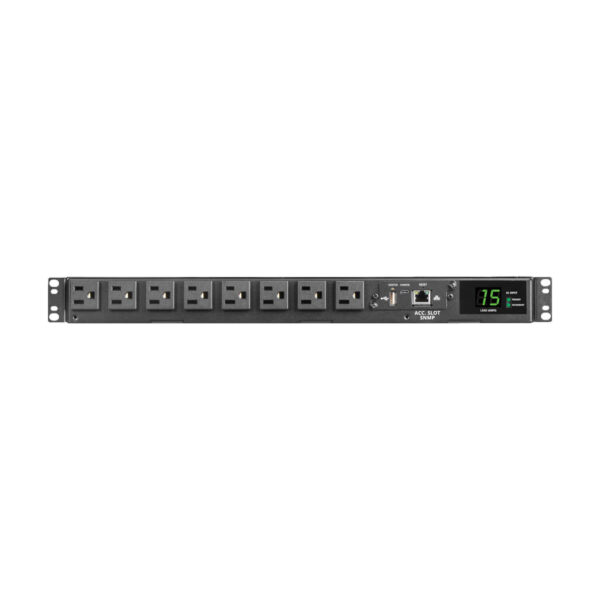 Tripp Lite series 1.44kW 120V Single-Phase ATS/Monitored PDU - 8 NEMA 5-15R Outlets, Dual 5-15P Inputs, 12 ft. Cords, 1U, TAA