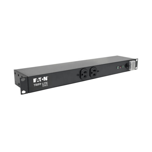 Tripp Lite series Isobar 12-Outlet Network Server Surge Protector, 15 ft. (4.57 m) Cord, 3840 Joules, Diagnostic LEDs, 1U Rackmount, Metal Housing