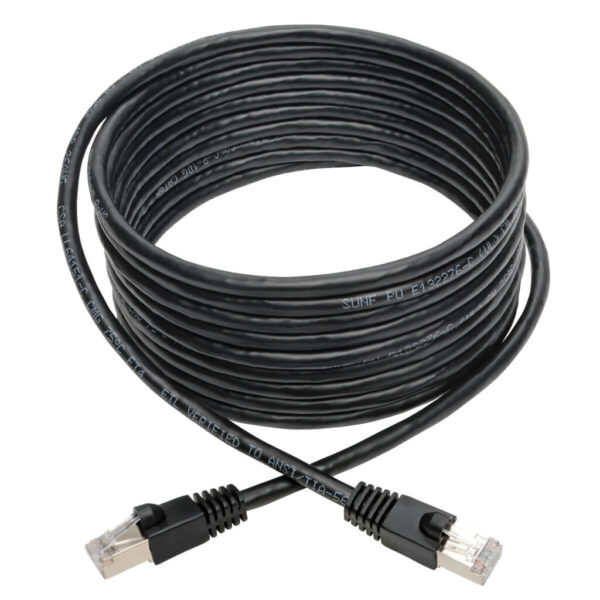 Tripp Lite series Cat6a 10G Snagless Shielded STP Ethernet Cable (RJ45 M/M), PoE, Black, 12 ft. (3.66 m)