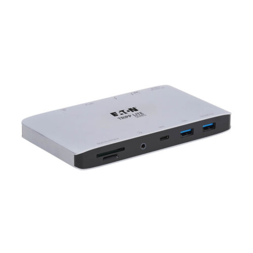 Tripp Lite Thunderbolt 3 Dual-Display Dock, 8K DisplayPort, USB 3.2 Gen 2 10G, USB-A/C Hub, Memory Card, GbE, 60W Charging - MTB3-DOCK-03