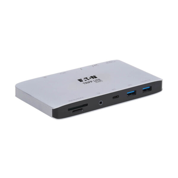 Tripp Lite Thunderbolt 3 Dual-Display Dock, 8K DisplayPort, USB 3.2 Gen 2 10G, USB-A/C Hub, Memory Card, GbE, 60W Charging - MTB3-DOCK-03
