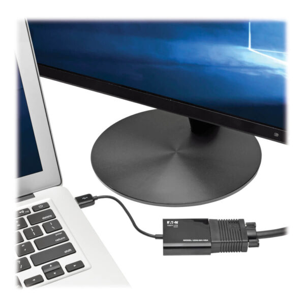 Tripp Lite series USB 2.0 to VGA Dual/Multi-Monitor External Video Graphics Card Adapter with Built-In USB Cable, 128 MB SDRAM, 1080p @ 60 Hz
