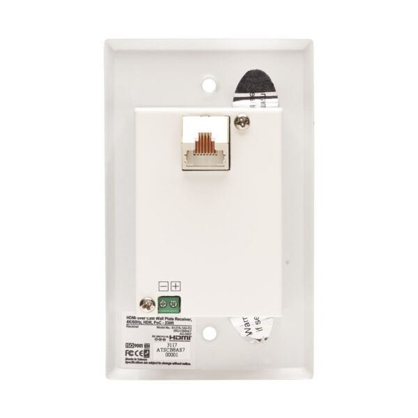 d5808bd3e12000098123bf73b62f2ab3 Tripp Lite series 1-Port HDMI over Cat6 Receiver, Wall Plate - 4K 60 Hz, HDR, 4:4:4, PoC, HDCP 2.2, 230 ft. (70.1 m), TAA