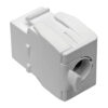 Tripp Lite series Keystone Jack Cat6/Cat5e, RJ45, Shuttered, Dust Cap - Toolless, PoE/PoE+ Compliant, White, TAA - N238-001-GY-TF