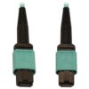 Tripp Lite series 40/100/400G Multimode 50/125 OM3 Fiber Optic Cable (12F MTP/MPO-PC F/F), LSZH, Aqua, 3 m (9.8 ft.)