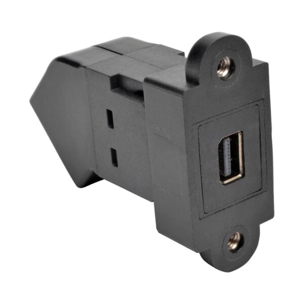Tripp Lite series Mini DisplayPort to DisplayPort All-in-One Keystone/Panel Mount Angled Adapter (F/F), Black