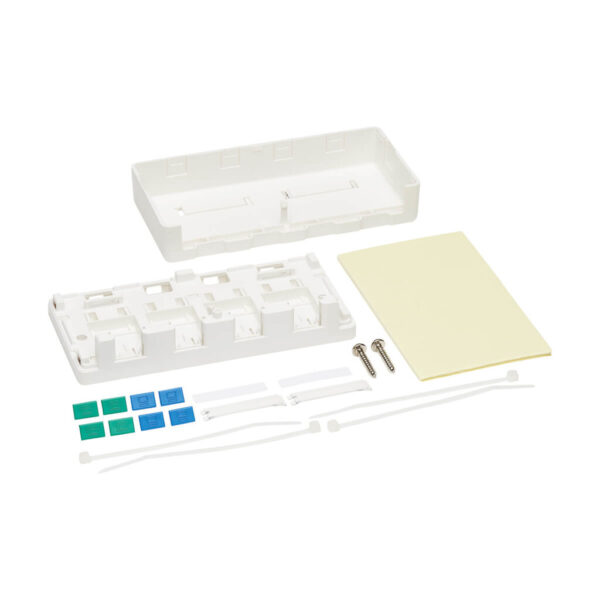 d67217873fcba3fd79fc6e8d28d8d715 Tripp Lite series Surface-Mount Box for Keystone Jacks - 4 Ports, White, TAA