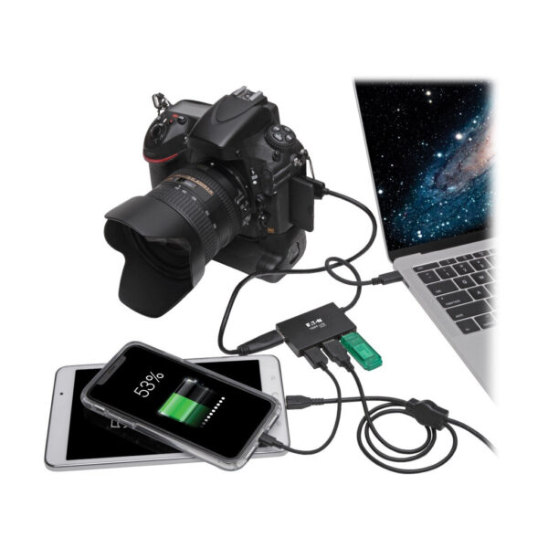 Tripp Lite series 4-Port USB-C Hub, USB 3.x (5Gbps), 4x USB-A Ports, Aluminum Housing, Black