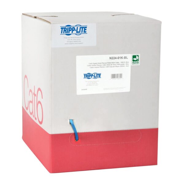 d6a0a3bce1776c22ceabcac090033432 Tripp Lite series Cat6 Gigabit Solid Core Plenum-Rated UTP CMP PVC Bulk Ethernet Cable, Blue, 1000 ft. (304.8 m), TAA