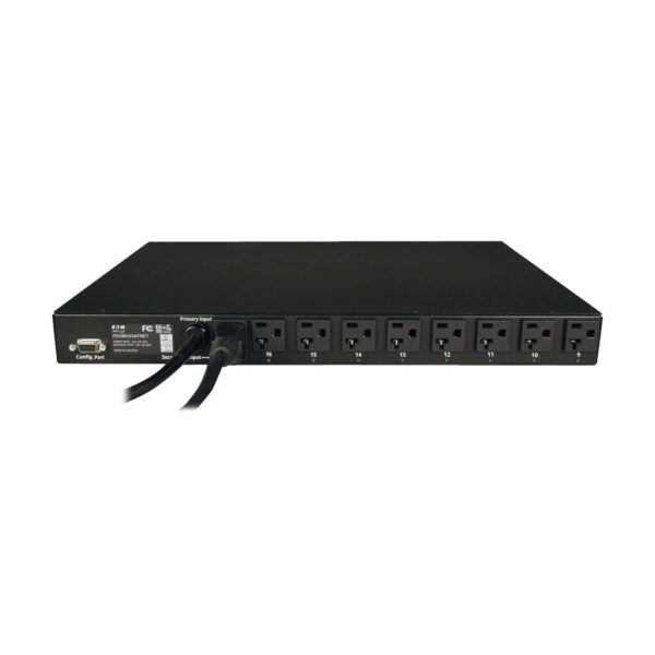 d6b6aec961e725bbcebb28ddb5a1e8cf Tripp Lite series 1.9kW Single-Phase Switched Automatic Transfer Switch PDU, 2 120V L5-20P / 5-20P Inputs, 16 5-15/20R Outputs, 1U, TAA