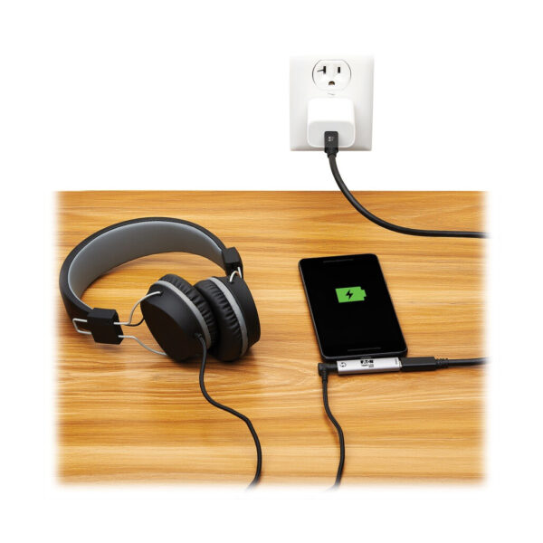 Tripp Lite series USB-C to 3.5 mm Headphone Jack Adapter for Hi-Res Stereo Audio - PD 3.0 and QC 2.0 Charging, Silver