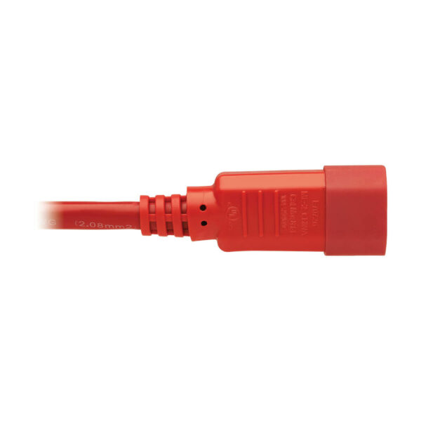 Tripp Lite series Heavy-Duty PDU Power Cord, C13 to C14 - 15A, 250V, 14 AWG, 6 ft. (1.83 m), Red
