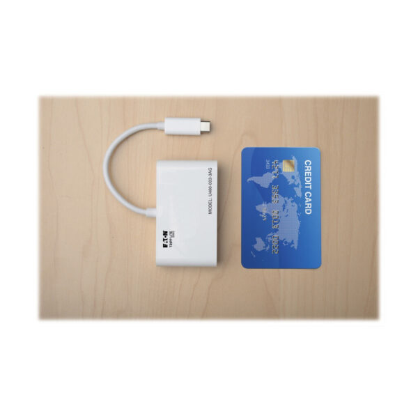 Tripp Lite series 3-Port USB 3.x (5Gbps) Hub with LAN Port, USB-C to 3x USB-A Ports and Gigabit Ethernet, White