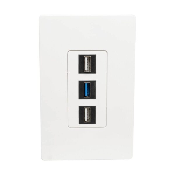 d6e5761c554667c468da42e340d1110c Tripp Lite series 3-Port Keystone Single-Gang Faceplate, White, TAA