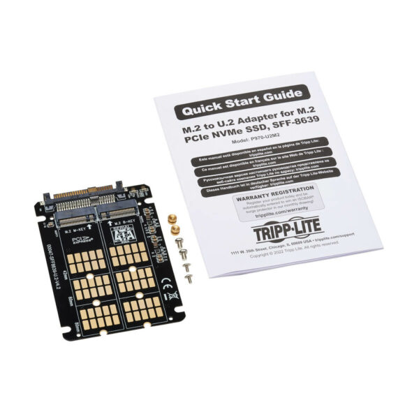d723c68738857ce52ed7e6745b9ba805 Tripp Lite series U.2 to M.2 Adapter for M.2 PCIe NVMe SSD, SFF-8639