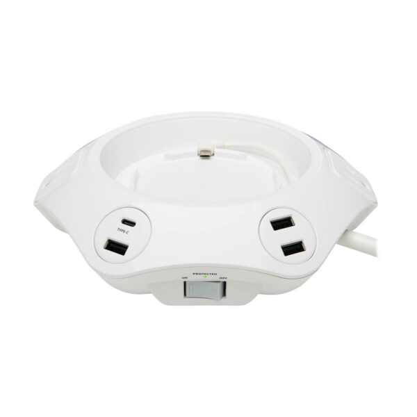 d7387e8a605b4d43bfdec7e116718fbf Tripp Lite Safe-IT Conference Surge Protector, 4 Rotating 5-15R Outlets, USB-C and 3 USB-A Ports, 10 ft. Cord, Antimicrobial - TLP410UCUFOAM
