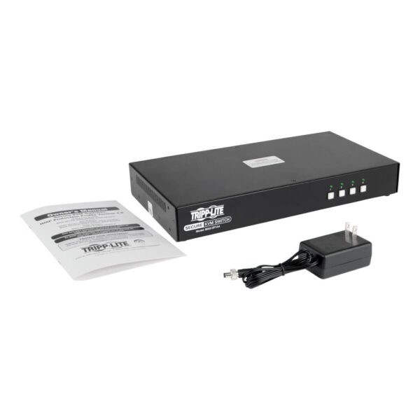 d7397d9004d993b43e31f5978562a6d4 Secure KVM Switch, 4-Port, DisplayPort to DisplayPort, 4K, NIAP PP3.0 Certified, Audio, Single Monitor, TAA