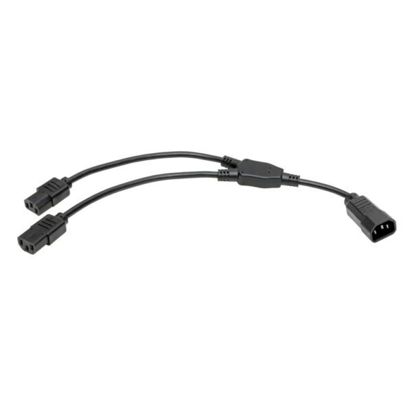 d7694853e643f197399b320e9e6cdb74 Tripp Lite series Power Cord Splitter, C14 to 2xC13 PDU Style - 10A, 250V, 18 AWG, 18-in. (45.72 cm), Black