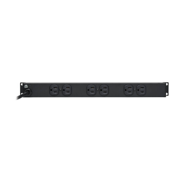 Tripp Lite series 1U Rack-Mount Power Strip, 120V, 15A, 5-15P, 12 Outlets (6 Front-Facing, 6-Rear-Facing), 15 ft. (4.57 m) Cord
