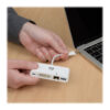 Tripp Lite series USB-C Multiport Adapter, DVI, USB 3.x (5Gbps) Hub Port, Gbe and PD Charging, White