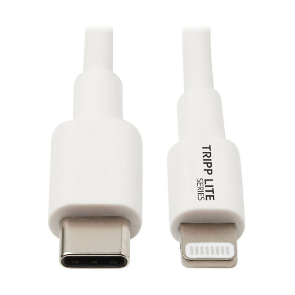 Tripp Lite series USB-C to Lightning Sync/Charge Cable (M/M), MFi Certified, White, 3 ft. (0.9 m)