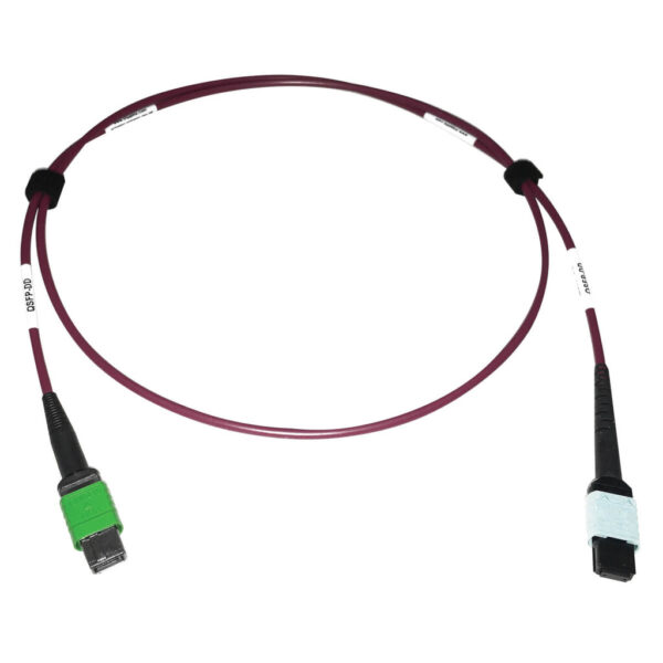 d7bb9bc1bba63c18529615ba3c4ed706 Tripp Lite series 400G Multimode 50/125 OM4 Plenum Fiber Optic Cable, 16F MTP/MPO-APC to 24F MTP/MPO-UPC (F/F), Magenta, 1 m